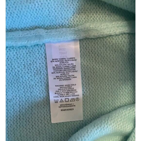 NWT LOFT Fair Isle Sweater Women’s XL Mint Green Multicolor - Picture 10 of 10